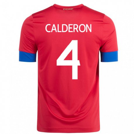 Kandiny Gyermek Costa Rica Brandon Calderon #4 Piros Hazai Jersey 22-24 Mez Póló Ing