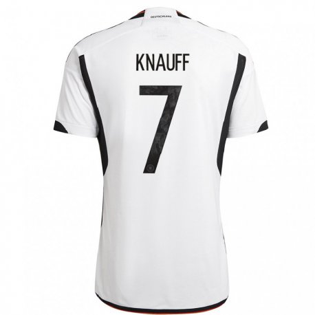 Kandiny Gyermek Német Ansgar Knauff #7 Fehér Fekete Hazai Jersey 22-24 Mez Póló Ing