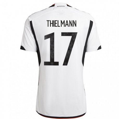 Kandiny Gyermek Német Jan Thielmann #17 Fehér Fekete Hazai Jersey 22-24 Mez Póló Ing
