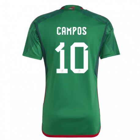 Kandiny Gyermek Mexikói Karel Campos #10 Zöld Hazai Jersey 22-24 Mez Póló Ing
