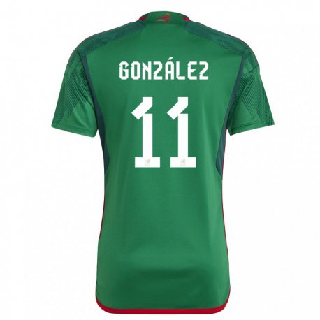Kandiny Gyermek Mexikói Bryan Gonzalez #11 Zöld Hazai Jersey 22-24 Mez Póló Ing