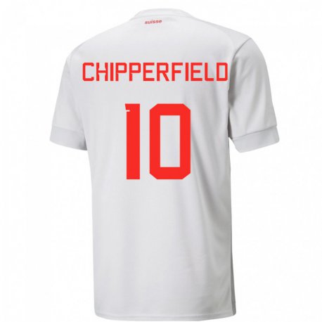 Kandiny Gyermek Svájci Liam Chipperfield #10 Fehér Idegenbeli Jersey 22-24 Mez Póló Ing