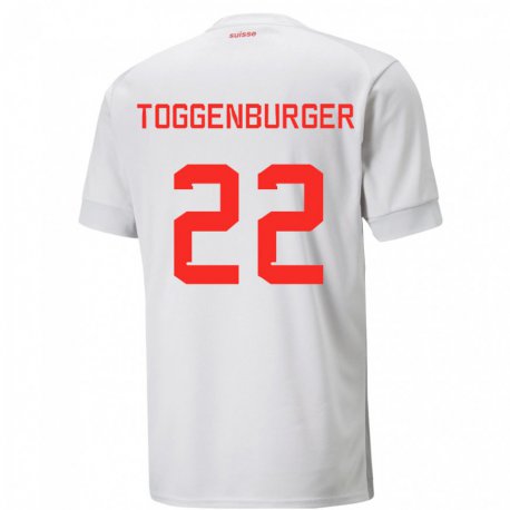 Kandiny Gyermek Svájci Nando Toggenburger #22 Fehér Idegenbeli Jersey 22-24 Mez Póló Ing