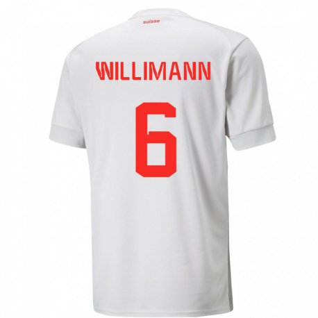 Kandiny Gyermek Svájci Mauricio Willimann #6 Fehér Idegenbeli Jersey 22-24 Mez Póló Ing