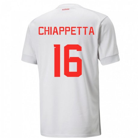 Kandiny Gyermek Svájci Carmine Chiappetta #16 Fehér Idegenbeli Jersey 22-24 Mez Póló Ing