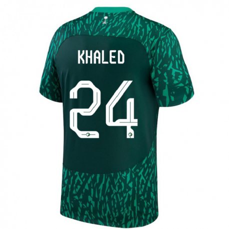 Kandiny Gyermek Szaúd-arábiai Atheer Khaled #24 Dark Zöld Idegenbeli Jersey 22-24 Mez Póló Ing