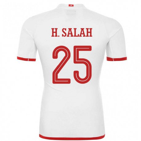 Kandiny Gyermek Tunéziai Heni Ben Salah #25 Fehér Idegenbeli Jersey 22-24 Mez Póló Ing