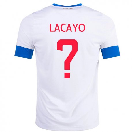 Kandiny Gyermek Costa Rica Marcelo Lacayo #0 Fehér Idegenbeli Jersey 22-24 Mez Póló Ing