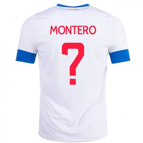 Kandiny Gyermek Costa Rica Claudio Montero #0 Fehér Idegenbeli Jersey 22-24 Mez Póló Ing