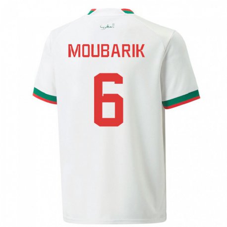 Kandiny Gyermek Marokkói El Mehdi Moubarik #6 Fehér Idegenbeli Jersey 22-24 Mez Póló Ing