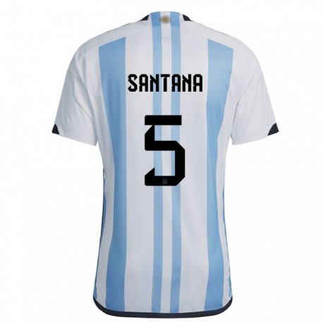 Kandiny Férfi Argentin Vanesa Santana #5 Fehér ég Kék Hazai Jersey 22-24 Mez Póló Ing