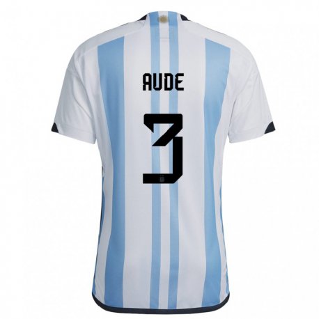 Kandiny Férfi Argentin Julian Aude #3 Fehér ég Kék Hazai Jersey 22-24 Mez Póló Ing