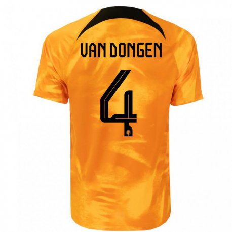 Kandiny Férfi Holland Merel Van Dongen #4 Lézer Narancs Hazai Jersey 22-24 Mez Póló Ing