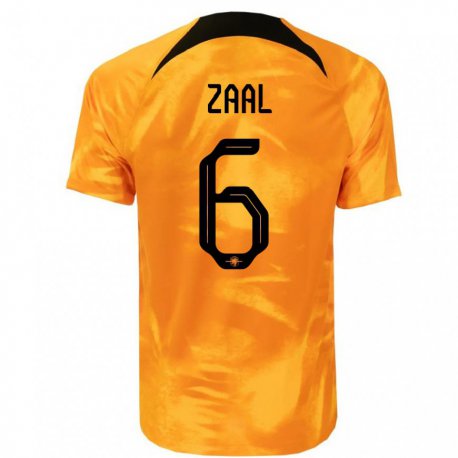 Kandiny Férfi Holland Timo Zaal #6 Lézer Narancs Hazai Jersey 22-24 Mez Póló Ing