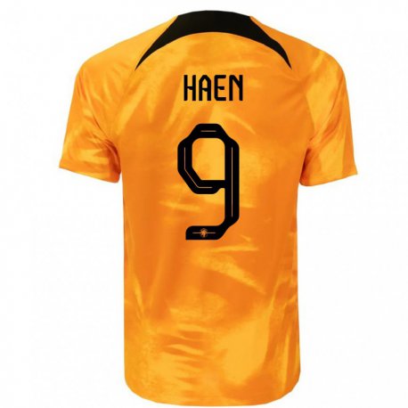Kandiny Férfi Holland Devin Haen #9 Lézer Narancs Hazai Jersey 22-24 Mez Póló Ing