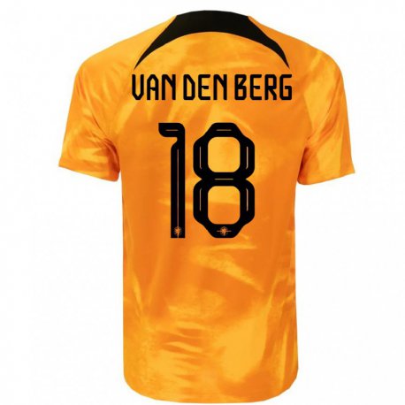 Kandiny Férfi Holland Rav Van Den Berg #18 Lézer Narancs Hazai Jersey 22-24 Mez Póló Ing