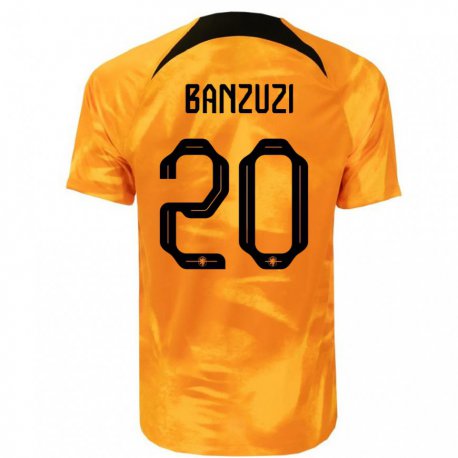 Kandiny Férfi Holland Ezechiel Banzuzi #20 Lézer Narancs Hazai Jersey 22-24 Mez Póló Ing