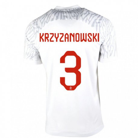 Kandiny Férfi Lengyel Jakub Krzyzanowski #3 Fehér Hazai Jersey 22-24 Mez Póló Ing