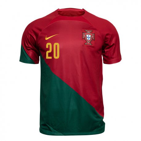 Kandiny Férfi Portugál Joao Neves #20 Piros Zöld Hazai Jersey 22-24 Mez Póló Ing