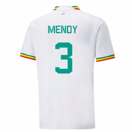 Kandiny Férfi Szenegáli Formose Mendy #3 Fehér Hazai Jersey 22-24 Mez Póló Ing