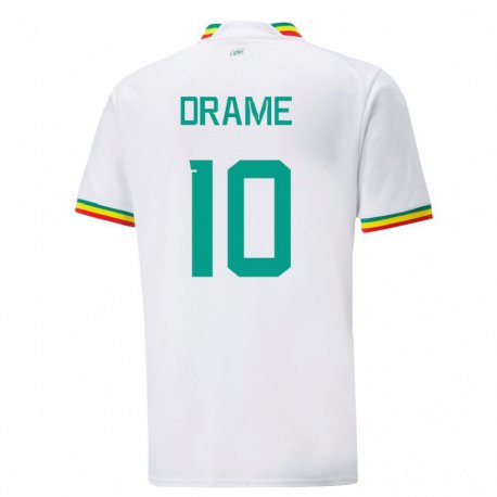 Kandiny Férfi Szenegáli Ibrahima Drame #10 Fehér Hazai Jersey 22-24 Mez Póló Ing