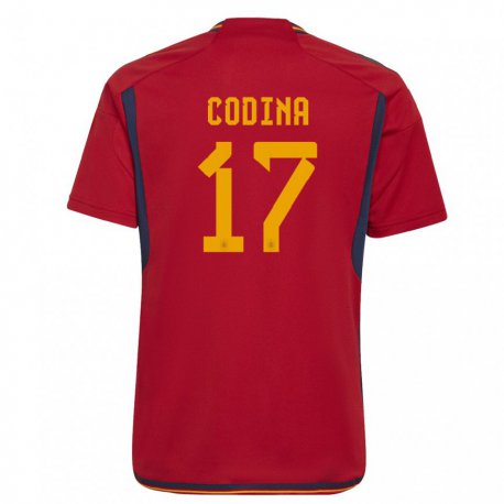 Kandiny Férfi Spanyol Laia Codina #17 Piros Hazai Jersey 22-24 Mez Póló Ing