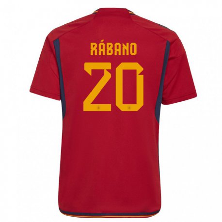 Kandiny Férfi Spanyol Nuria Rabano #20 Piros Hazai Jersey 22-24 Mez Póló Ing