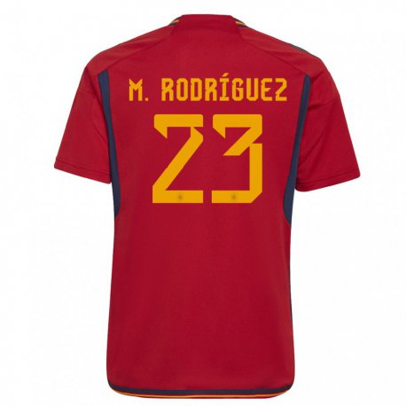 Kandiny Férfi Spanyol Misa Rodriguez #23 Piros Hazai Jersey 22-24 Mez Póló Ing