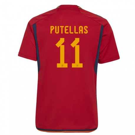 Kandiny Férfi Spanyol Alexia Putellas #11 Piros Hazai Jersey 22-24 Mez Póló Ing