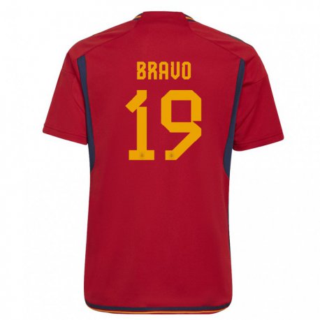 Kandiny Férfi Spanyol Iker Bravo #19 Piros Hazai Jersey 22-24 Mez Póló Ing