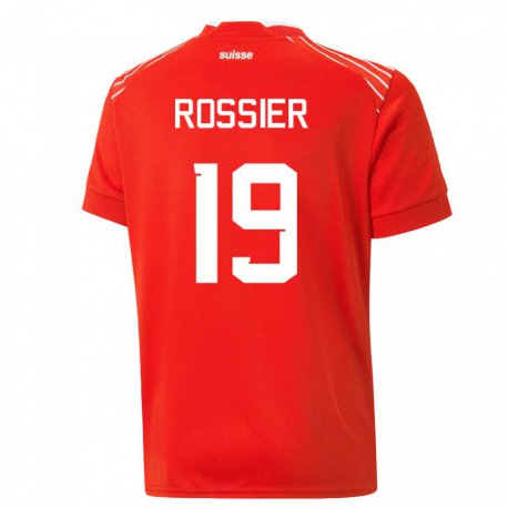 Kandiny Férfi Svájci Evan Rossier #19 Piros Hazai Jersey 22-24 Mez Póló Ing