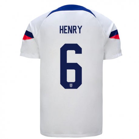 Kandiny Férfi Amerikai Kobi Henry #6 Fehér Hazai Jersey 22-24 Mez Póló Ing