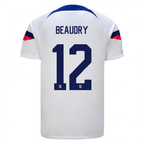 Kandiny Férfi Amerikai Adam Beaudry #12 Fehér Hazai Jersey 22-24 Mez Póló Ing