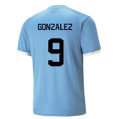 Kandiny Férfi Uruguayi Pamela Gonzalez #9 Kék Hazai Jersey 22-24 Mez Póló Ing