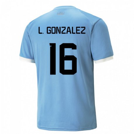 Kandiny Férfi Uruguayi Lorena Gonzalez #16 Kék Hazai Jersey 22-24 Mez Póló Ing