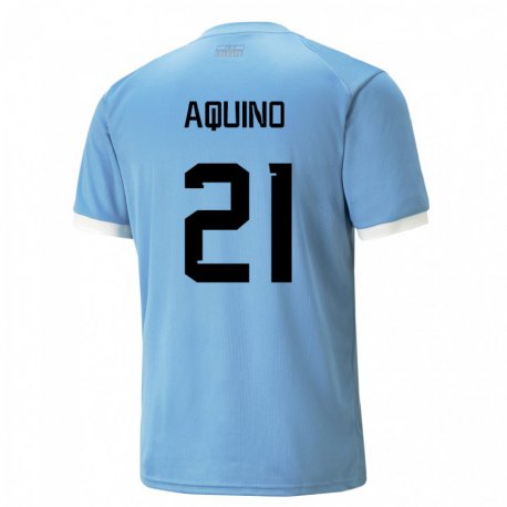 Kandiny Férfi Uruguayi Belen Aquino #21 Kék Hazai Jersey 22-24 Mez Póló Ing