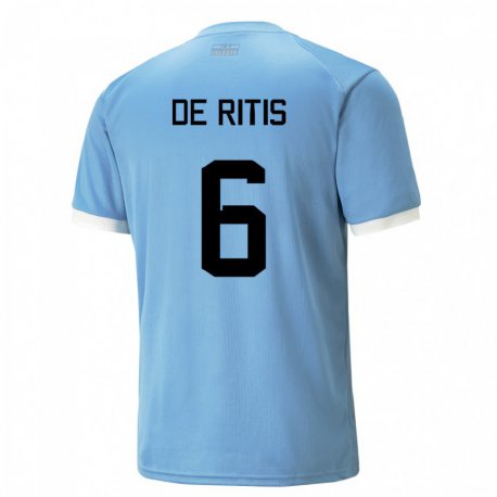 Kandiny Férfi Uruguayi Mathias De Ritis #6 Kék Hazai Jersey 22-24 Mez Póló Ing