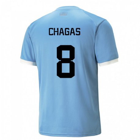 Kandiny Férfi Uruguayi Rodrigo Chagas #8 Kék Hazai Jersey 22-24 Mez Póló Ing