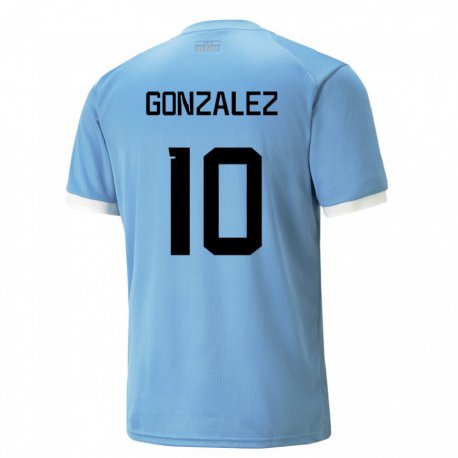 Kandiny Férfi Uruguayi Franco Gonzalez #10 Kék Hazai Jersey 22-24 Mez Póló Ing