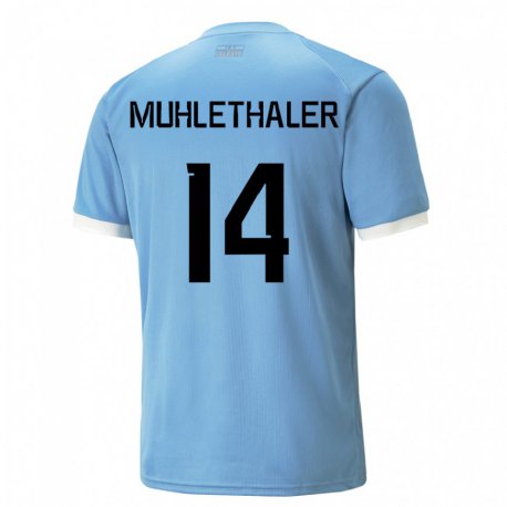 Kandiny Férfi Uruguayi Stiven Muhlethaler #14 Kék Hazai Jersey 22-24 Mez Póló Ing