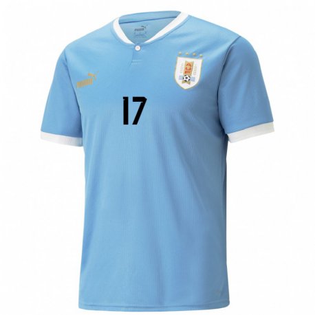 Kandiny Férfi Uruguayi Facundo Nunez #17 Kék Hazai Jersey 22-24 Mez Póló Ing