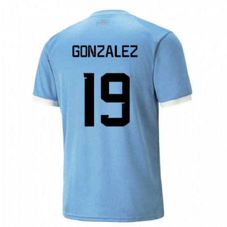 Kandiny Férfi Uruguayi Luciano Gonzalez #19 Kék Hazai Jersey 22-24 Mez Póló Ing