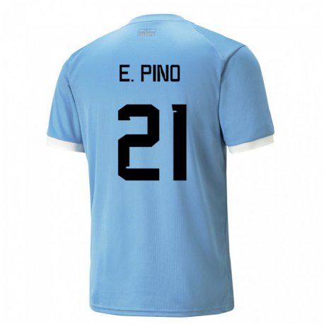 Kandiny Férfi Uruguayi Emiliano Del Pino #21 Kék Hazai Jersey 22-24 Mez Póló Ing