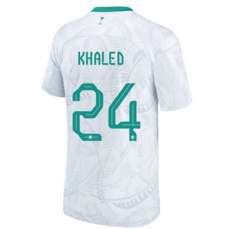 Kandiny Férfi Szaúd-arábiai Atheer Khaled #24 Fehér Hazai Jersey 22-24 Mez Póló Ing