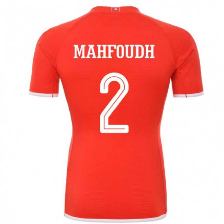 Kandiny Férfi Tunéziai Dhikra Mahfoudh #2 Piros Hazai Jersey 22-24 Mez Póló Ing