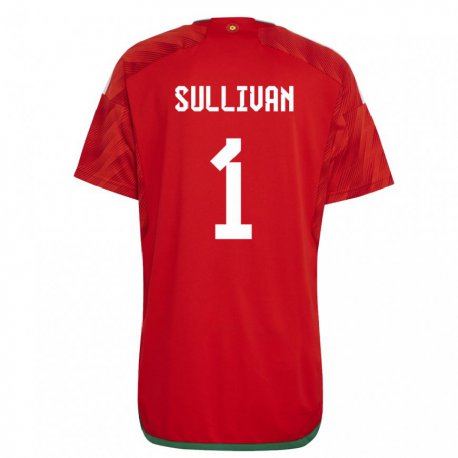 Kandiny Férfi Walesi Laura O Sullivan #1 Piros Hazai Jersey 22-24 Mez Póló Ing