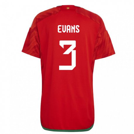 Kandiny Férfi Walesi Gemma Evans #3 Piros Hazai Jersey 22-24 Mez Póló Ing