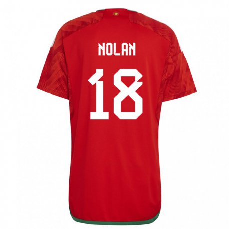 Kandiny Férfi Walesi Kylie Nolan #18 Piros Hazai Jersey 22-24 Mez Póló Ing