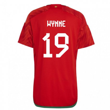 Kandiny Férfi Walesi Megan Wynne #19 Piros Hazai Jersey 22-24 Mez Póló Ing