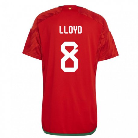 Kandiny Férfi Walesi Ben Lloyd #8 Piros Hazai Jersey 22-24 Mez Póló Ing